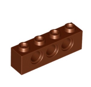 Кубик lego 1 x 4 з отворами під піни-art-3701-Brown