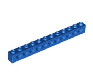 (lego 3895) Блок лего 1 x 12 з отворами під піни-Синій