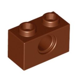 (lego 3700) Кубик для лего 1×2 з 1-м отвором під пін