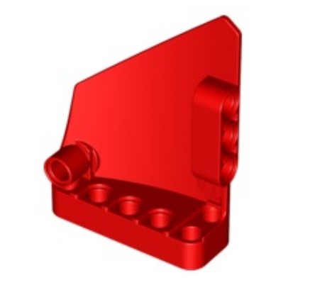 (lego 64680) Панель для lego technic обтічна #14 широка, коротка, Сторона В-Red