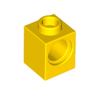 (lego 6541) Лего кубик 1х1 з отвором під пін-Yellow