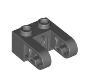 (lego 85943) Модифікований блок для лего 1х2 з отвором під пін та кріпленнями