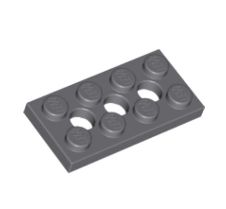 (lego 3709b) LEGO пластина 2х4 з 3-ма отворами
