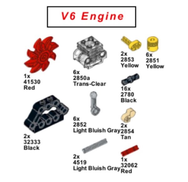 V2-V12 Поршневі двигуни ЛЕГО ТЕХНІК 6