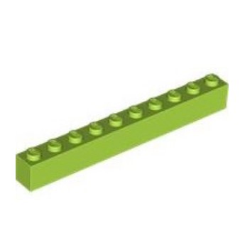 (lego 6111) Кубик для LEGO 1 x 10-Lime