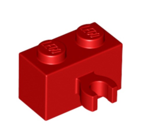 LEGO 30237b - Модифікована цеглинка 1 × 2 з відкритим O-кліпом, вертикальний захват-R