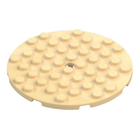 LEGO 74611 – Кругла пластина 8 × 8 з отвором-TAN